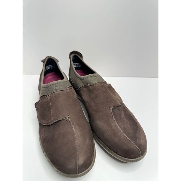 Munro Slip On Sneaker Size 10 Brown Leather Cushioned Slip On Shoes - Picture 3 of 11